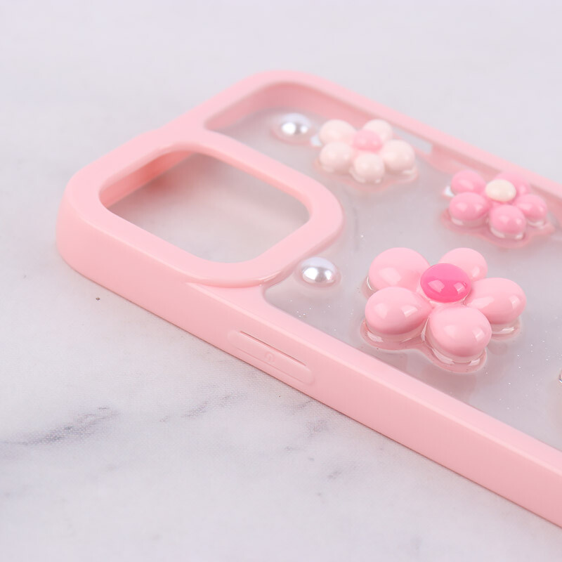 قاب اکلیلی آیفون iPhone 12 Pro Max نرگس صورتی برجسته - 4