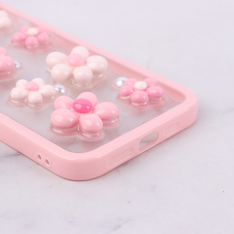 قاب اکلیلی آیفون iPhone 12 Pro Max نرگس صورتی برجسته - 6