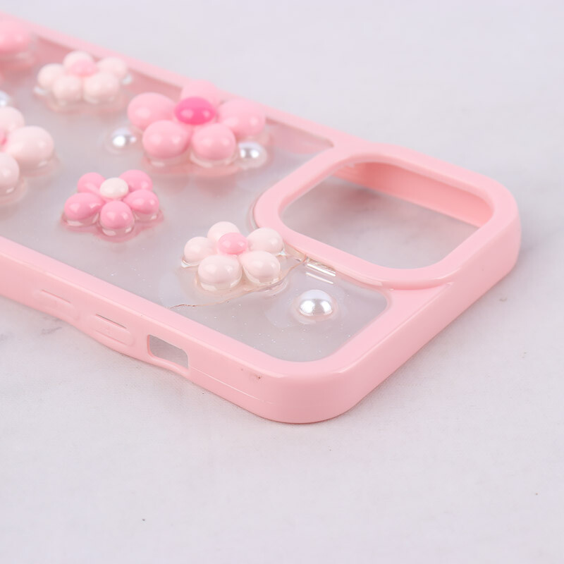 قاب اکلیلی آیفون iPhone 13 Pro Max نرگس صورتی برجسته - 5