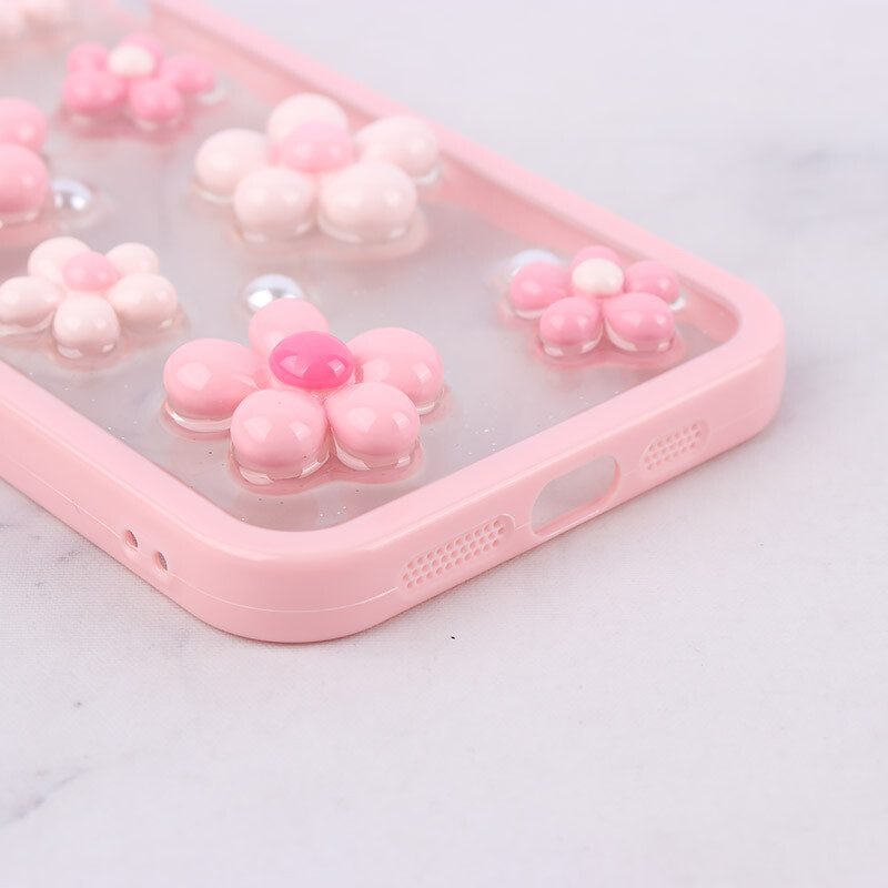 قاب اکلیلی آیفون iPhone 13 Pro Max نرگس صورتی برجسته - 6