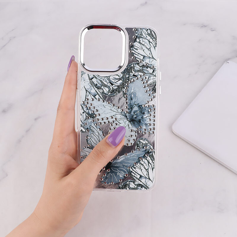 قاب آیفون iPhone 16 طرح پروانه نگین دار - 2