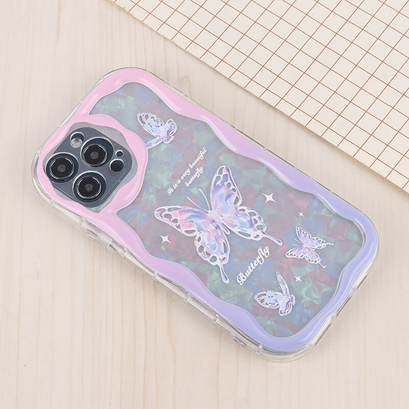 قاب Butterfly آیفون iPhone 12 Pro Max پاستیلی آویزدار محافظ لنزدار - 3