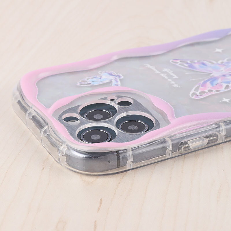 قاب Butterfly آیفون iPhone 12 Pro Max پاستیلی آویزدار محافظ لنزدار - 5