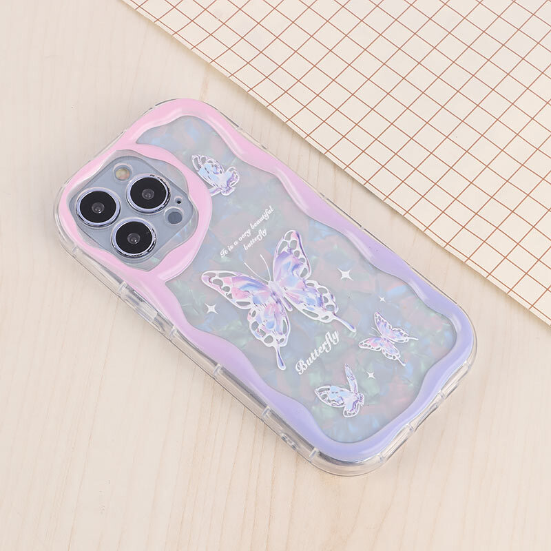 قاب Butterfly آیفون iPhone 13 Pro پاستیلی آویزدار محافظ لنزدار - 3