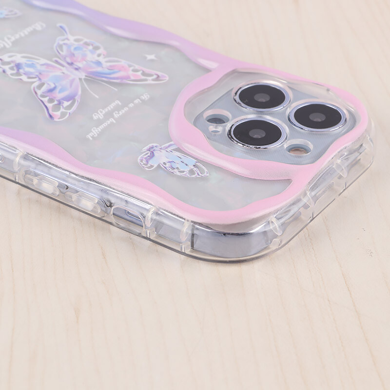 قاب Butterfly آیفون iPhone 13 Pro پاستیلی آویزدار محافظ لنزدار - 7