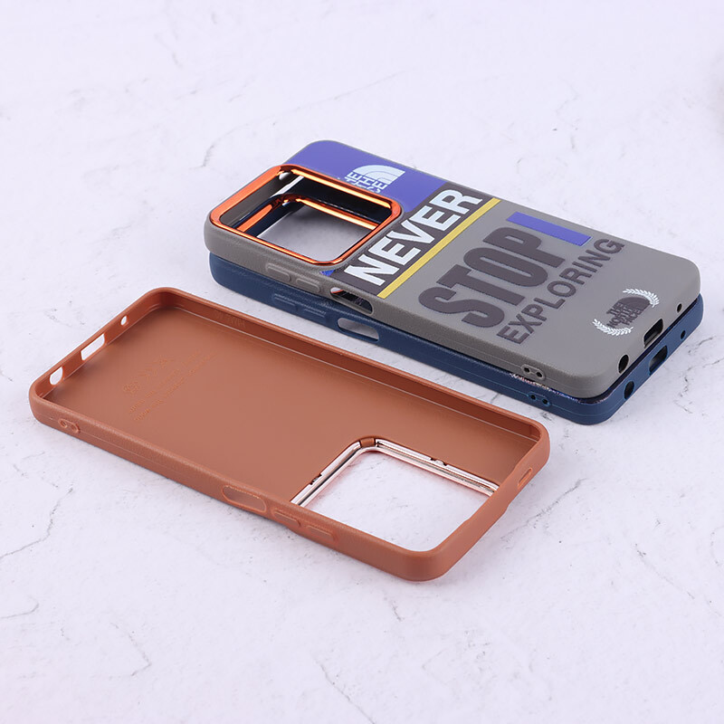 قاب چرمی شیائومی Redmi A5 4G طرح دار دور محافظ لنز متال - 3