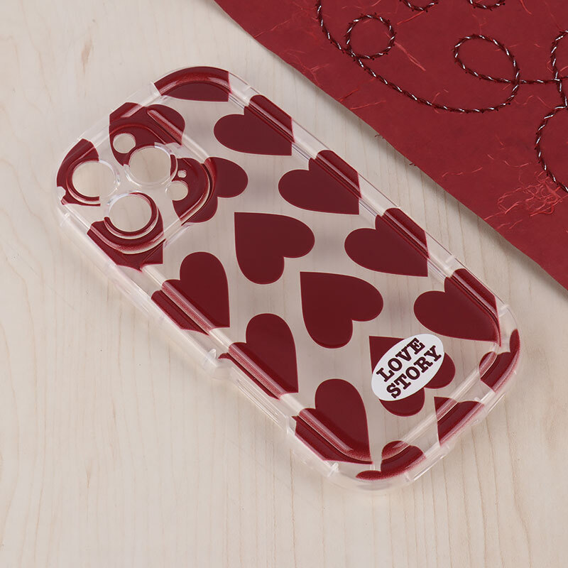 قاب Love Story آیفون iPhone 16 Pro Max طرح قلب محافظ لنزدار
