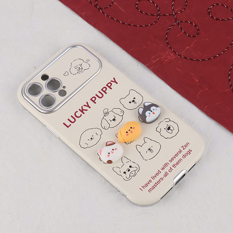 قاب Lucky Puppy آیفون iPhone 12 Pro Max عروسکی برجسته محافظ لنزدار - 2
