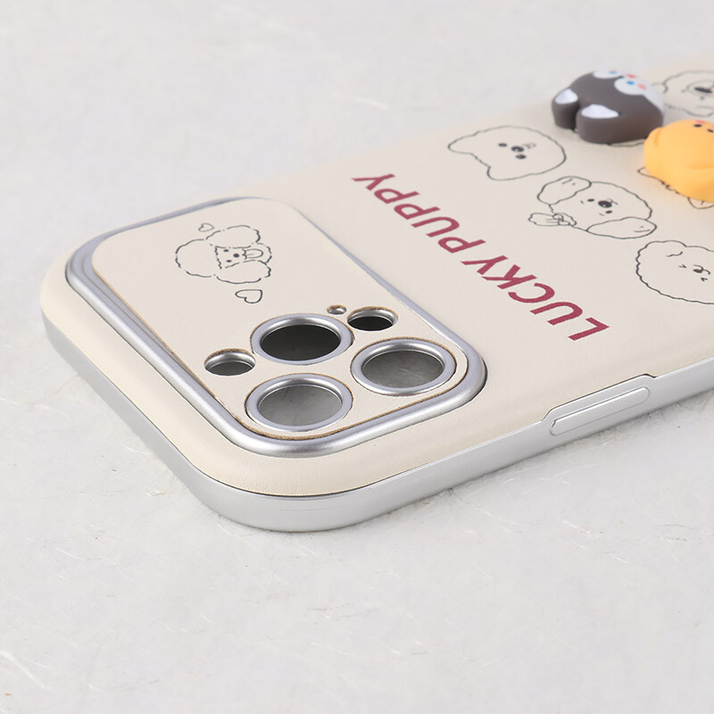 قاب Lucky Puppy آیفون iPhone 12 Pro Max عروسکی برجسته محافظ لنزدار - 4