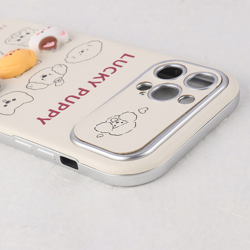 قاب Lucky Puppy آیفون iPhone 12 Pro Max عروسکی برجسته محافظ لنزدار - 6