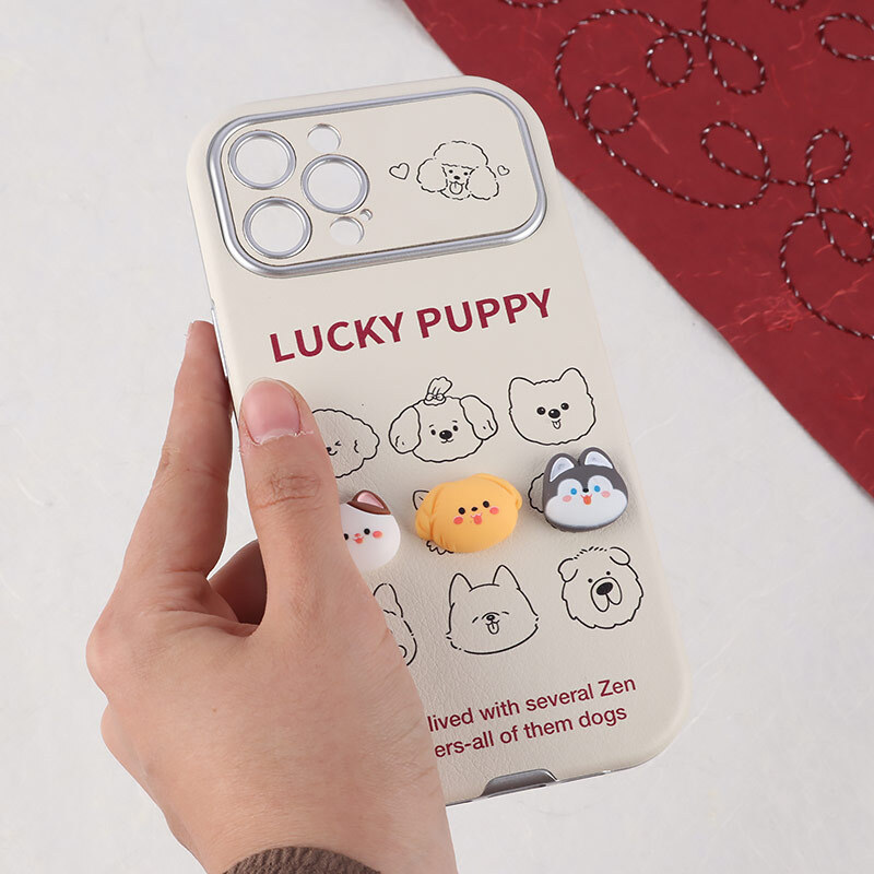 قاب Lucky Puppy آیفون iPhone 13 Pro Max عروسکی برجسته محافظ لنزدار - 3