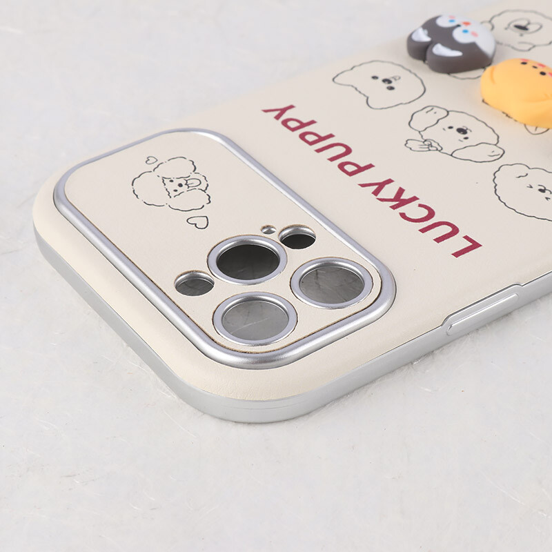 قاب Lucky Puppy آیفون iPhone 13 Pro Max عروسکی برجسته محافظ لنزدار - 4
