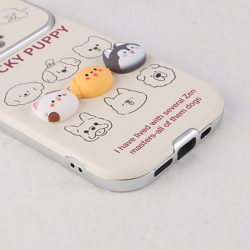 قاب Lucky Puppy آیفون iPhone 15 Pro عروسکی برجسته محافظ لنزدار - 2