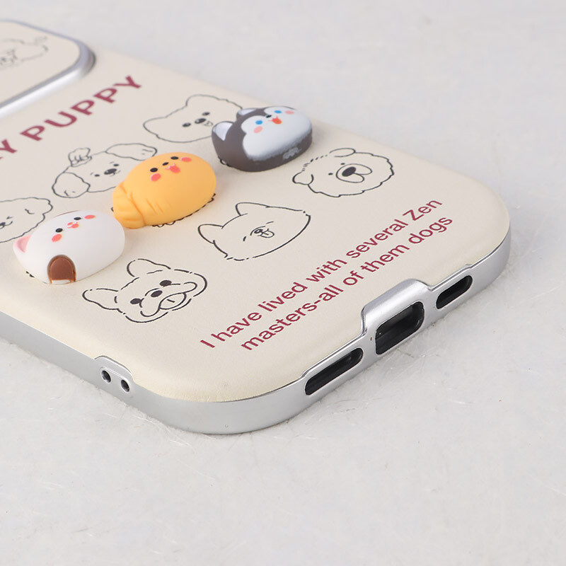 قاب Lucky Puppy آیفون iPhone 15 Pro Max عروسکی برجسته محافظ لنزدار - 5