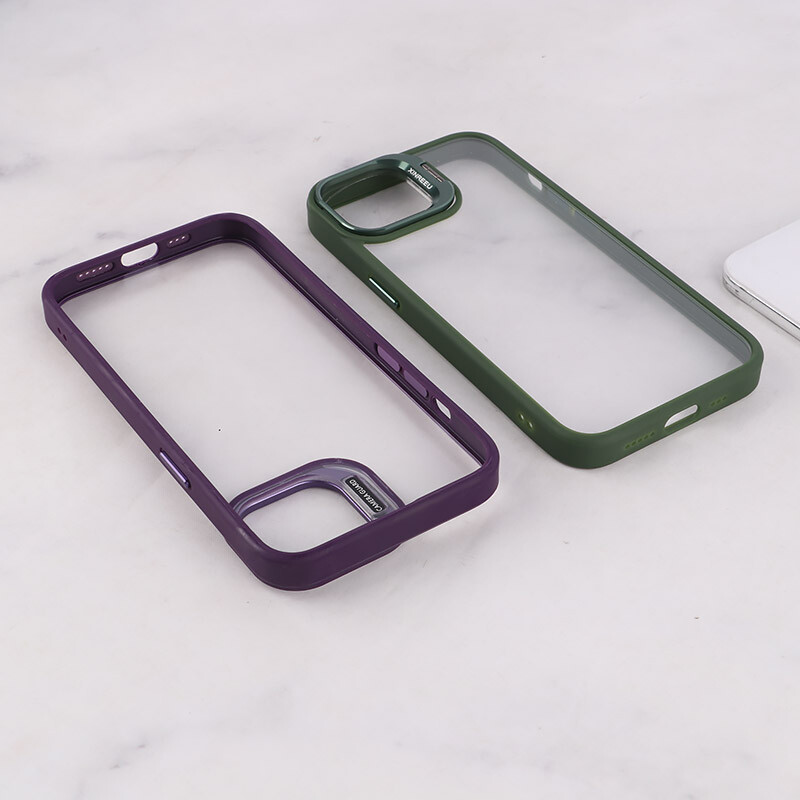 قاب PC آیفون iPhone 13 /14 استندشو با محافظ لنز رینگی - 5