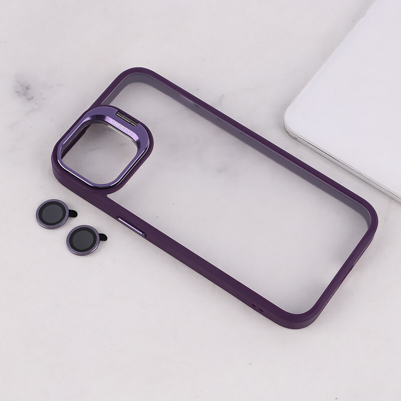 قاب PC آیفون iPhone 13 /14 استندشو با محافظ لنز رینگی - 7