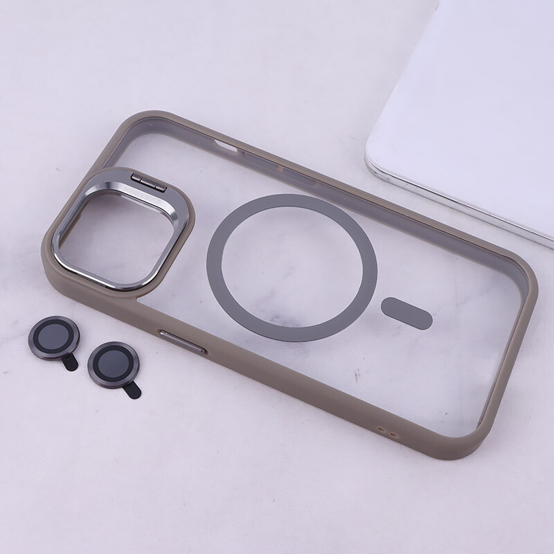 قاب PC مگ سیف آیفون iPhone 15 استندشو با محافظ لنز رینگی - 5