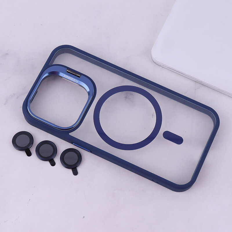 قاب PC مگ سیف آیفون iPhone 15 Pro استندشو با محافظ لنز رینگی - 6