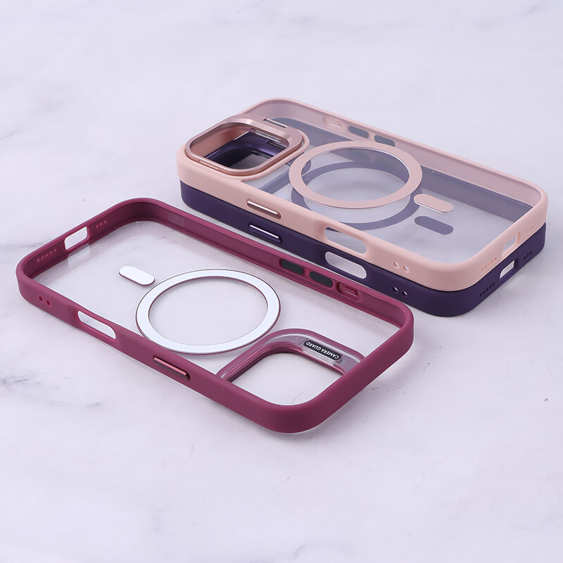 قاب PC مگ سیف آیفون iPhone 16 استندشو با محافظ لنز رینگی - 4