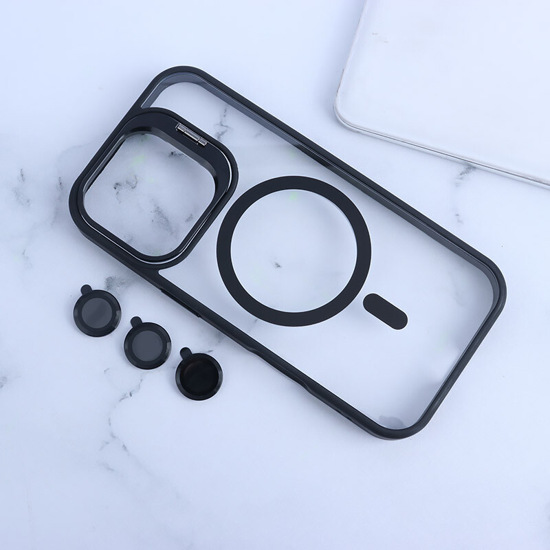 قاب PC مگ سیف آیفون iPhone 16 Pro استندشو با محافظ لنز رینگی - 5