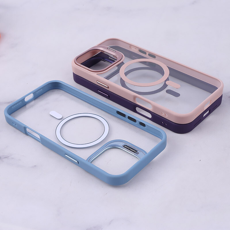 قاب PC مگ سیف آیفون iPhone 16 Pro Max استندشو با محافظ لنز رینگی - 4