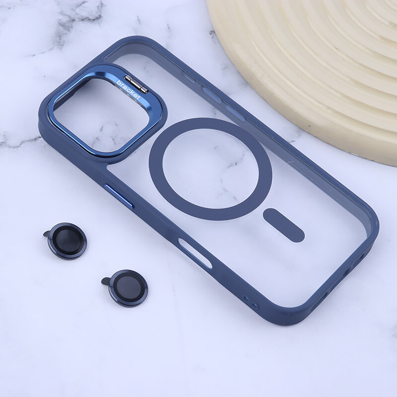 قاب PC مگ سیف Bracket آیفون iPhone 17 استندشو با محافظ لنز رینگی - 6