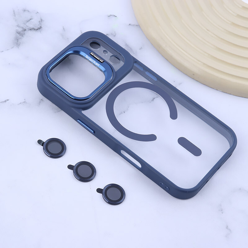 قاب PC مگ سیف Bracket آیفون iPhone 17 Pro استندشو با محافظ لنز رینگی - 3
