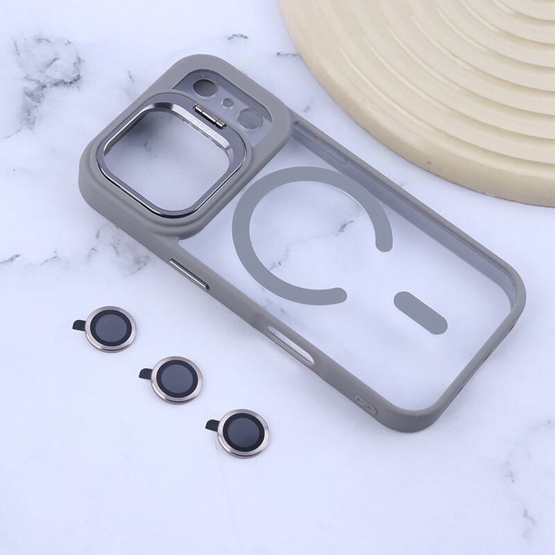 قاب PC مگ سیف Bracket آیفون iPhone 17 Pro استندشو با محافظ لنز رینگی - 4