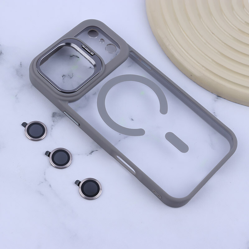 قاب PC مگ سیف Bracket آیفون iPhone 17 Pro Max استندشو با محافظ لنز رینگی - 3