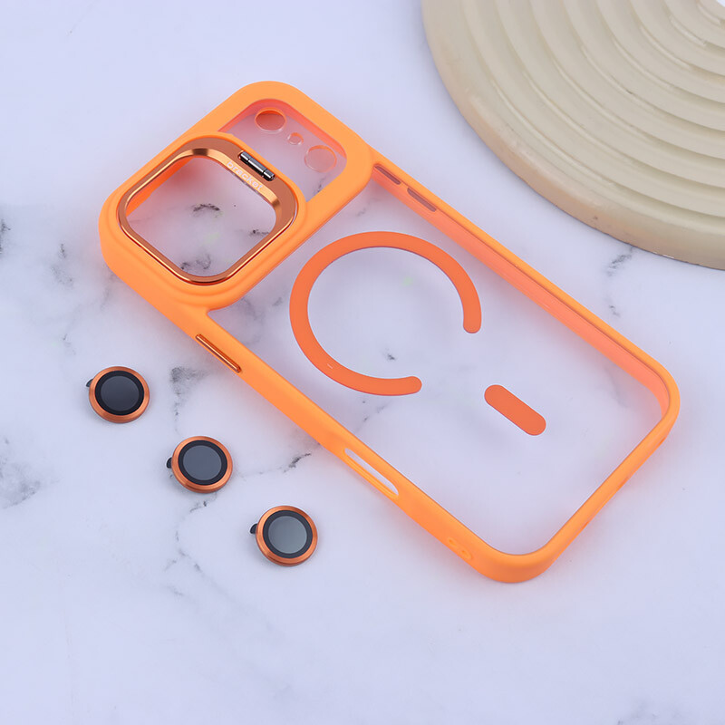 قاب PC مگ سیف Bracket آیفون iPhone 17 Pro Max استندشو با محافظ لنز رینگی - 5