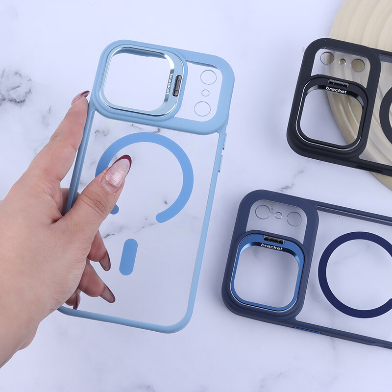 قاب PC مگ سیف Bracket آیفون iPhone 17 Pro Max استندشو با محافظ لنز رینگی - 8