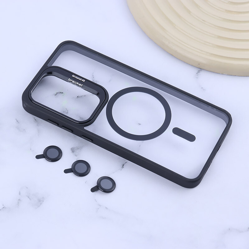 قاب PC مگ سیف Bracket سامسونگ Galaxy S24 FE استندشو با محافظ لنز رینگی - 3