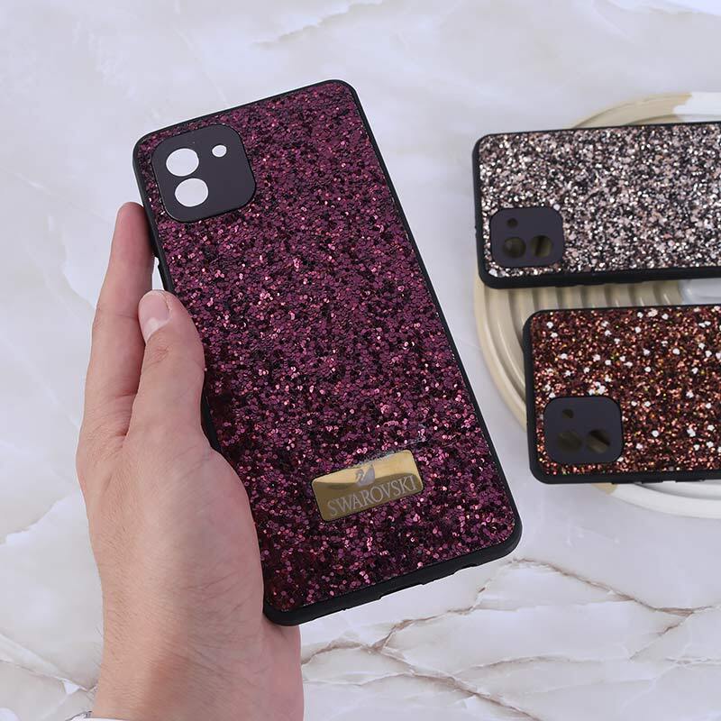 قاب شاینی Swarovski سامسونگ Galaxy A03 محافظ لنزدار - 3