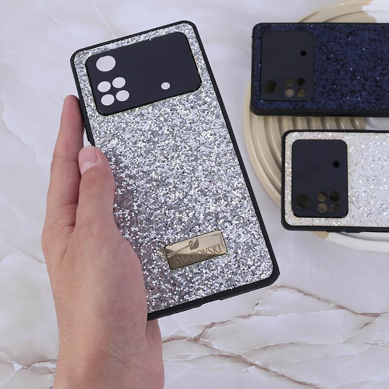 قاب شاینی Swarovski شیائومی Poco M4 Pro 4G محافظ لنزدار - 3