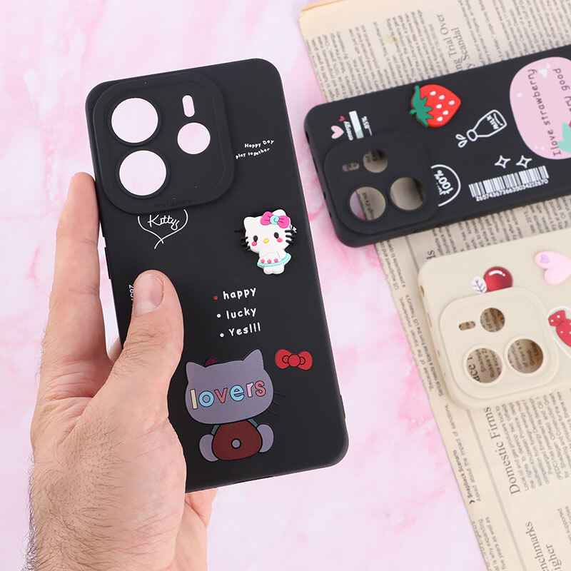 قاب شیائومی Redmi Note 14 عروسکی فانتزی محافظ لنزدار برجسته - 2
