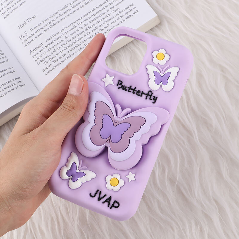 قاب سیلیکونی آیفون iPhone 12 / 12 Pro پاپ سوکت دار طرح Butterfly - 5