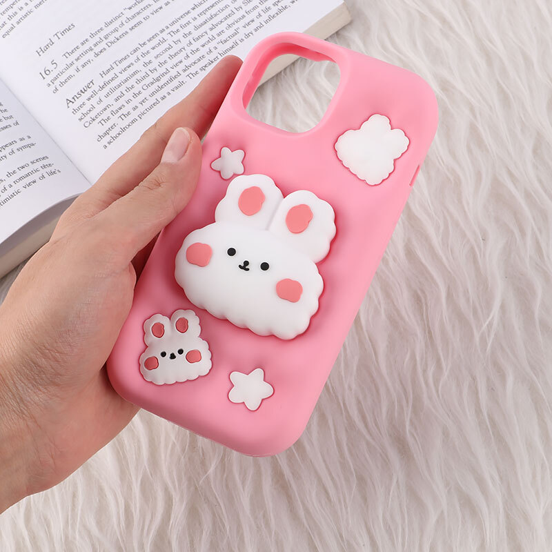 قاب سیلیکونی آیفون iPhone 13 / 14 پاپ سوکت دار طرح خرگوش - 5