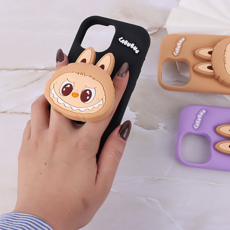 قاب سیلیکونی آیفون iPhone 13 / 14 پاپ سوکت دار طرح Labubu کد 1 - 2
