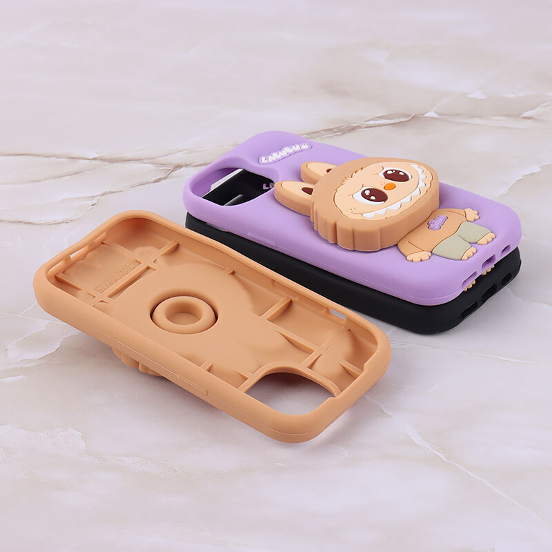 قاب سیلیکونی آیفون iPhone 13 / 14 پاپ سوکت دار طرح Labubu کد 1 - 3