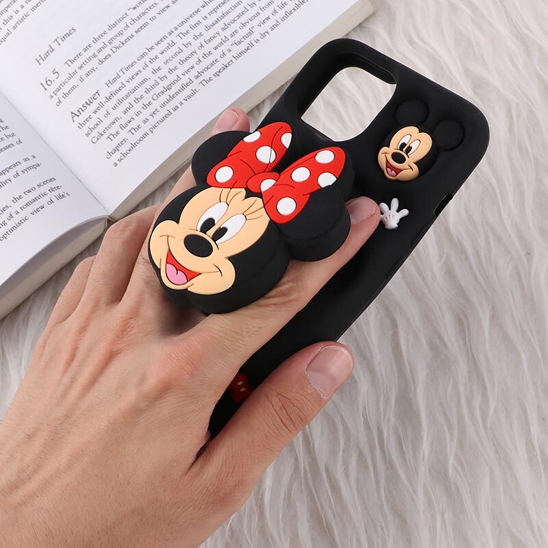 قاب سیلیکونی آیفون iPhone 13 / 14 پاپ سوکت دار طرح Mickey & Minnie Mouse - 2