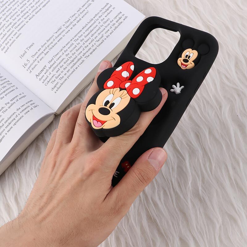 قاب سیلیکونی آیفون iPhone 16 Pro Max پاپ سوکت دار طرح Mickey & Minnie Mouse - 2
