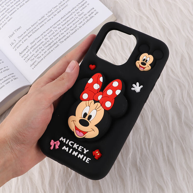 قاب سیلیکونی آیفون iPhone 16 Pro Max پاپ سوکت دار طرح Mickey & Minnie Mouse - 6