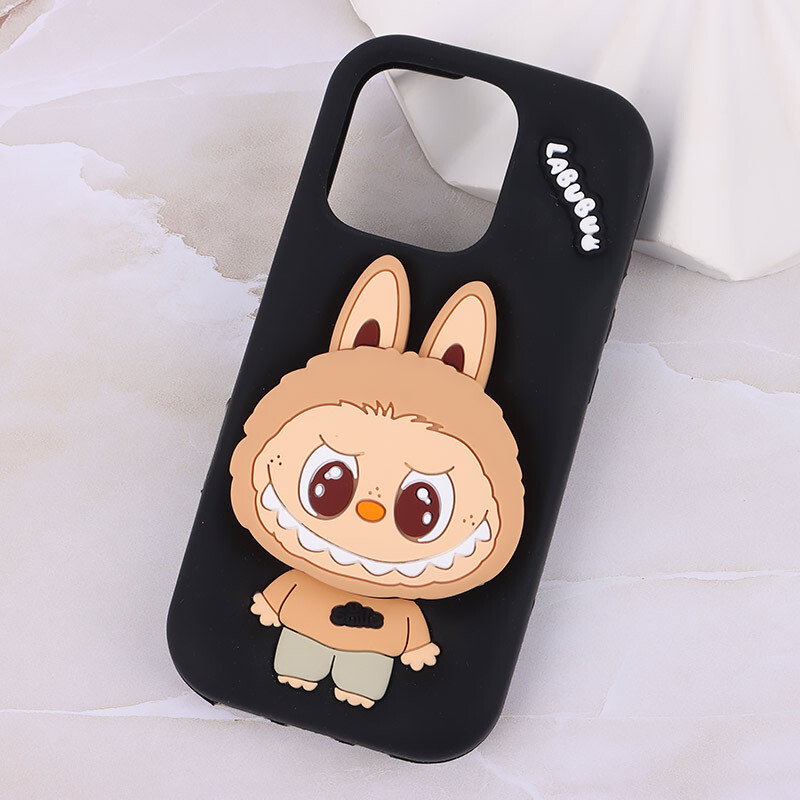 قاب سیلیکونی آیفون iPhone 16 Pro پاپ سوکت دار طرح Labubu کد 1 - 6