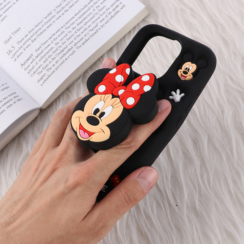 قاب سیلیکونی آیفون iPhone 16 Pro پاپ سوکت دار طرح Mickey & Minnie Mouse - 2