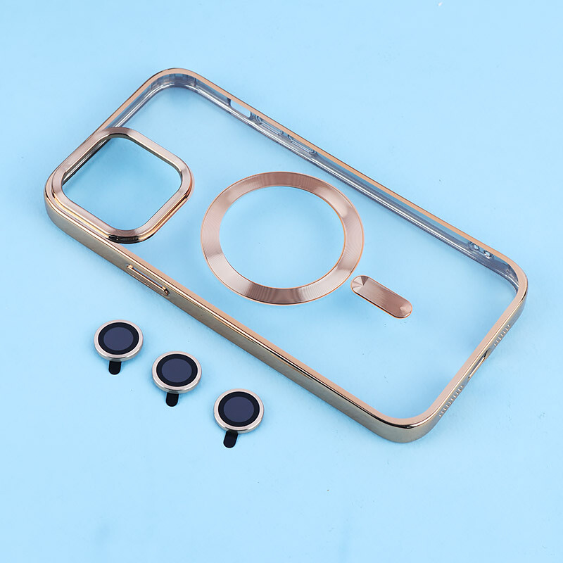 قاب ژله ای مگ سیف آیفون iPhone 13 Pro Max دور رنگی با محافظ لنز رینگی - 3