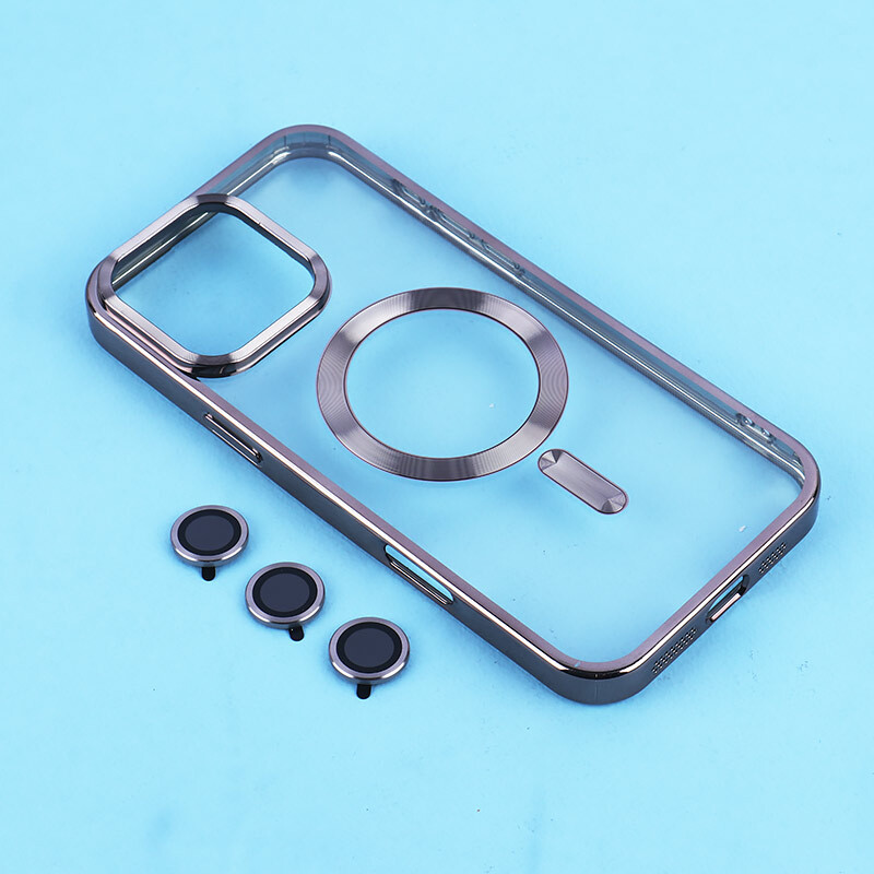 قاب ژله ای مگ سیف آیفون iPhone 16 Pro Max دور رنگی با محافظ لنز رینگی - 2
