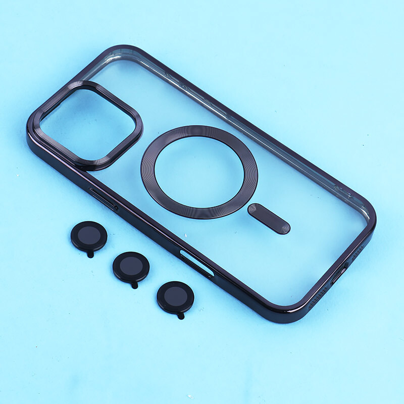 قاب ژله ای مگ سیف آیفون iPhone 16 Pro Max دور رنگی با محافظ لنز رینگی - 3