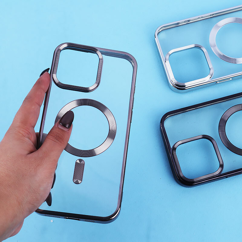 قاب ژله ای مگ سیف آیفون iPhone 16 Pro Max دور رنگی با محافظ لنز رینگی - 5