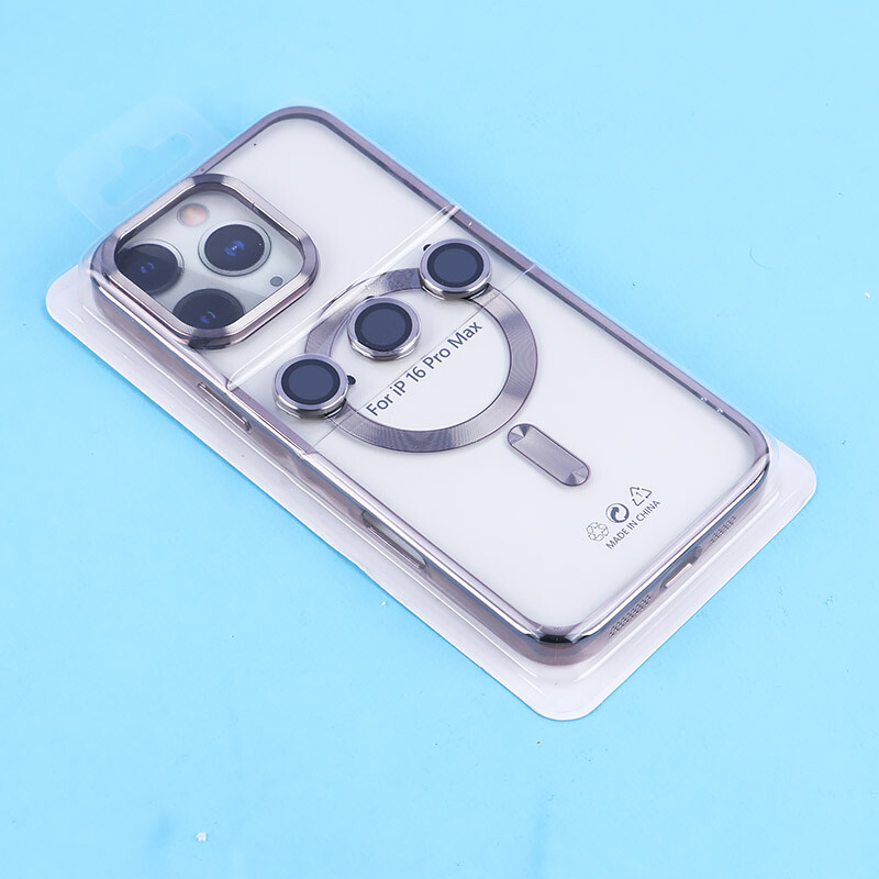 قاب ژله ای مگ سیف آیفون iPhone 16 Pro Max دور رنگی با محافظ لنز رینگی - 8