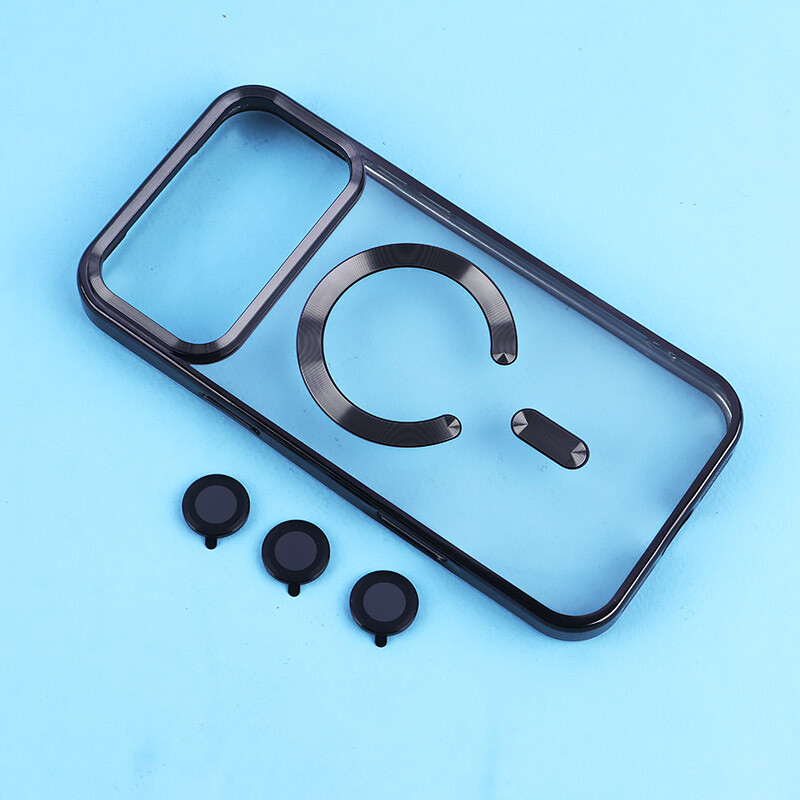 قاب ژله ای مگ سیف آیفون iPhone 17 Pro Max دور رنگی با محافظ لنز رینگی - 2